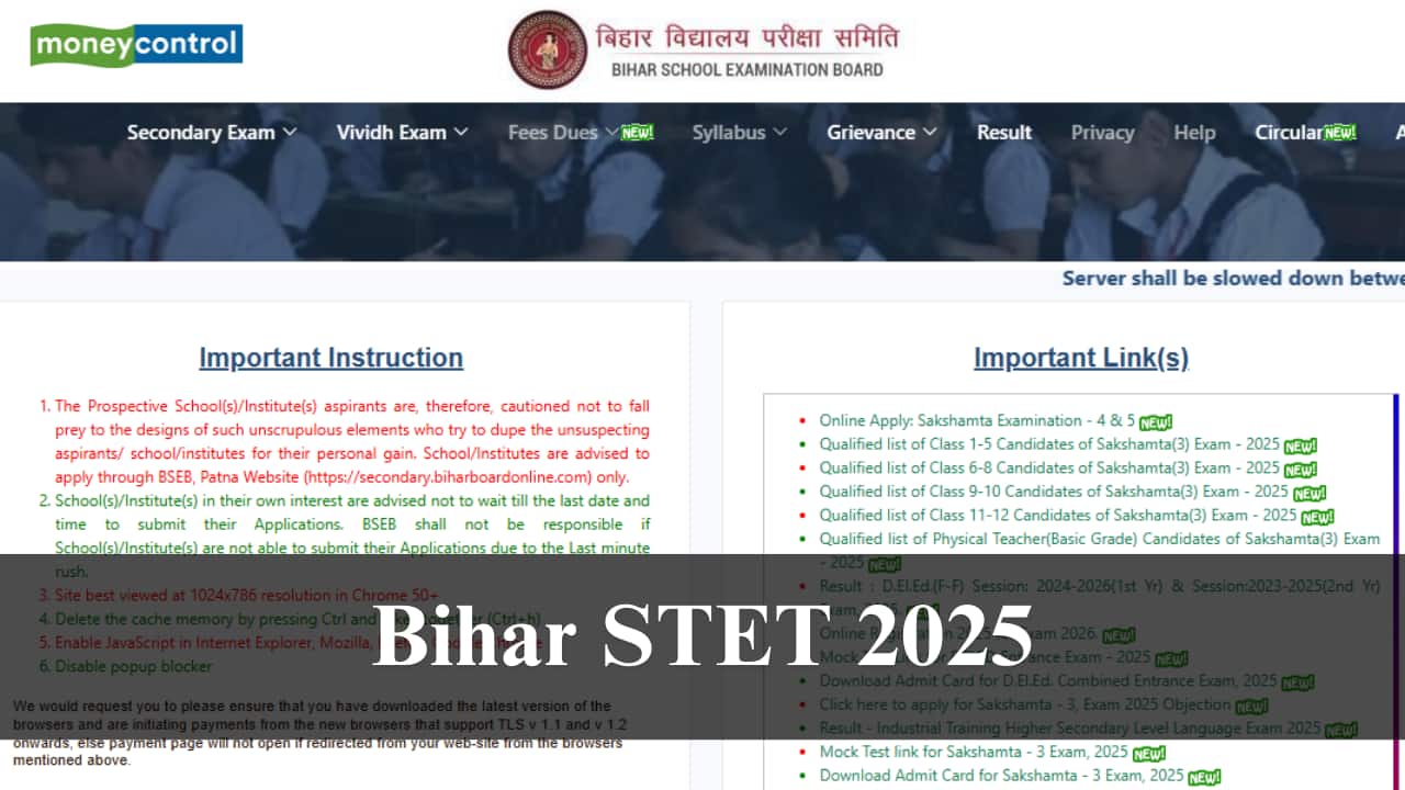 Bihar STET 2025 application begins on September 8, here's how to apply