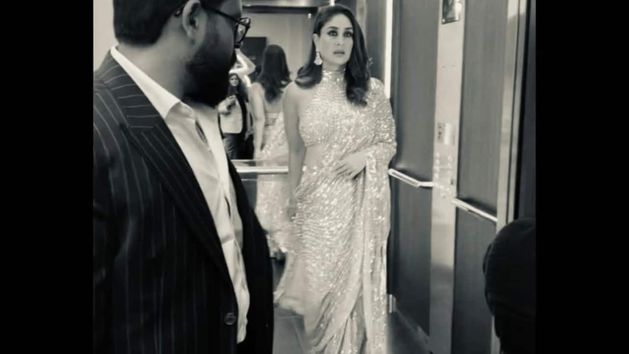 Hallway pose Kareena's entire look was captured in a full-length hallway photo. Her assured gait and the exquisitely draped saree combined to create an elegant scene. She set the standard for glamour mixed with tradition by emulating power dressing with her hands delicately holding the pallu and her piercing gaze. Hallway pose Kareena's entire look was captured in a full-length hallway photo. Her assured gait and the exquisitely draped saree combined to create an elegant scene. She set the standard for glamour mixed with tradition by emulating power dressing with her hands delicately holding the pallu and her piercing gaze.