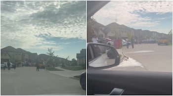 Screengrabs from the now-viral video which has more than five million views. (Image credit: @Djkeene1/X)