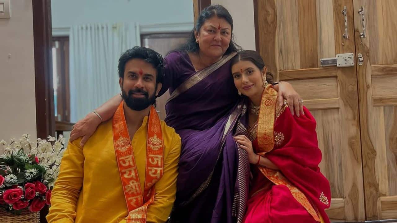 3. Charu Asopa with Rajeev and his mother In one of the pictures, Charu was seen posing with her former mother-in-law Subhra Sen and Rajeev during Ganesh Chaturthi celebrations. 3. Charu Asopa with Rajeev and his mother In one of the pictures, Charu was seen posing with her former mother-in-law Subhra Sen and Rajeev during Ganesh Chaturthi celebrations.