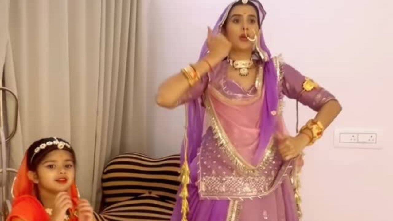 7. Charu in traditional Rajasthani Poshak Charu also posted an adorable video featuring the mother-daughter duo dancing on a traditional Marwari song, dressed in Rajasthani attires. Charu looked elegant in a lavender lehenga choli with silver and golden embroidery all over, paired with a pink and lavender dupatta draped in Rajasthani style. Her look is accessorized with traditional jewellery, including a maang tikka, choker necklace, earrings, and bangles, completing the authentic ethnic vibe. While Ziana looked cute in an orange lehenga choli with golden border. 7. Charu in traditional Rajasthani Poshak Charu also posted an adorable video featuring the mother-daughter duo dancing on a traditional Marwari song, dressed in Rajasthani attires. Charu looked elegant in a lavender lehenga choli with silver and golden embroidery all over, paired with a pink and lavender dupatta draped in Rajasthani style. Her look is accessorized with traditional jewellery, including a maang tikka, choker necklace, earrings, and bangles, completing the authentic ethnic vibe. While Ziana looked cute in an orange lehenga choli with golden border.