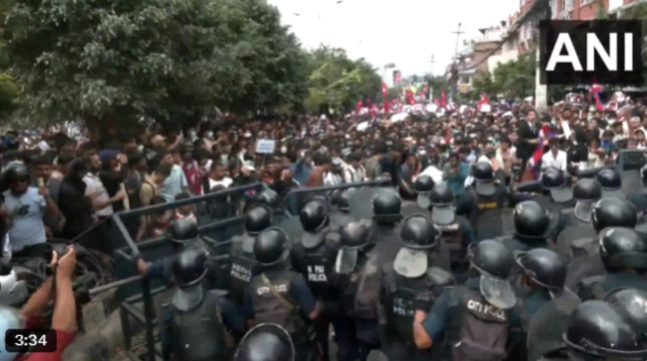 The Kathmandu District Administration Office extended the curfew, initially imposed in parts of Baneshwar, to cover a wider zone. It includes the President’s residence, Shital Niwas area, Maharajgunj, the vice-president’s residence in Lainchaur, all sides of Singha Durbar, the prime minister’s residence in Baluwatar, and surrounding areas, reported The Kathmandu Post. (Image: Videograb | X/@ANI)