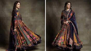 Aditi Rao Hydari's Anarkali had slub silk panels that featured florals in pink, yellow, and green, lending the ensemble a vibrant visual appeal (Images: @toraniofficial/Instagram)