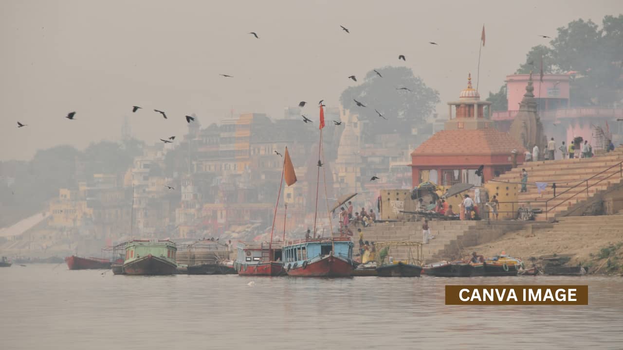 Varanasi, Uttar Pradesh; On the ghats of Varanasi, priests perform Shradh and Pind Daan rituals on the Ganga. Seven Pinds are offered, one for the departed and six for ancestors, granting comfort and salvation.