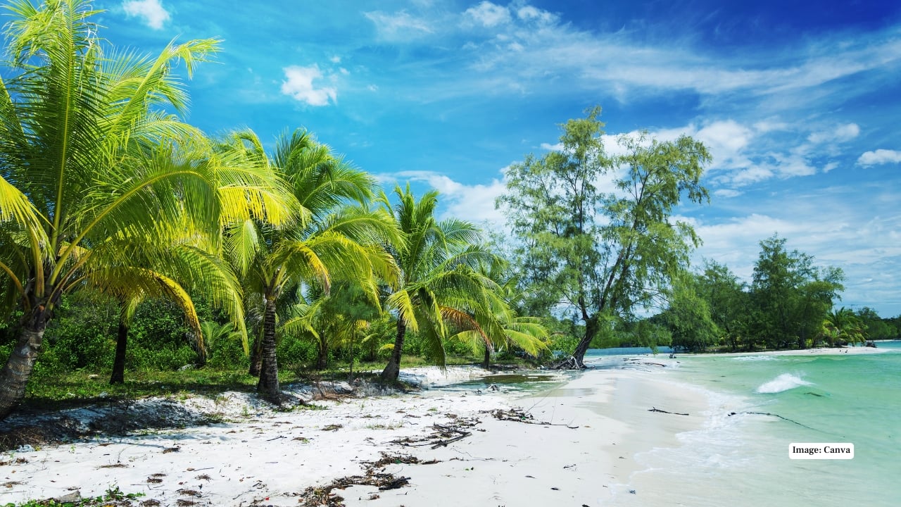 1. Koh Rong, Cambodia Koh Rong captivates with its powdery white sands, crystal-clear turquoise waters, and vibrant coral reefs. Small fishing villages, quiet jungle trails, and breathtaking sunsets make it a tranquil haven for travelers seeking peace beyond Cambodia’s usual tourist spots. (Image: Canva)