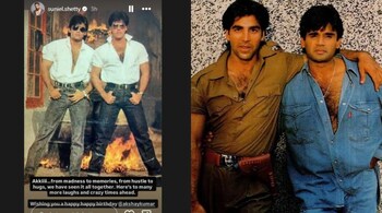 Suniel Shetty wishes Akshay Kumar on his 58th birthday with a throwback from their 1993's film Waqt Hamara Hai