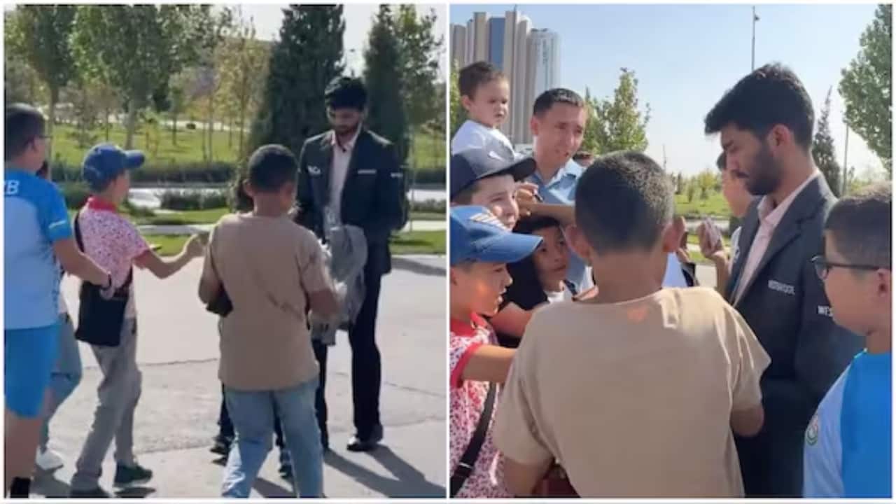 WATCH: D Gukesh, a global star, gets mobbed by young fans in Samarkand