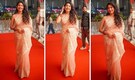 Ramayana actress Sai Pallavi sets hearts racing in peach georgette saree in Dubai