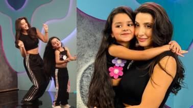 Nora Fatehi grooves wih 5-year-old digital sensation Aanya Rahul Patel on “Oh Mama! Tetema”