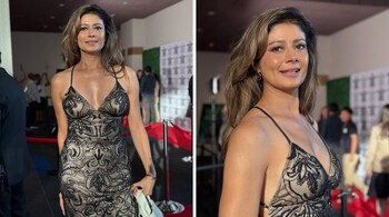 Pooja Batra's figure-flattering gown featured a plunging sweetheart neckline and a backless design that made her look smoking hot (Images: @poojabatra/Instagram)