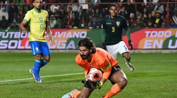 Brazil goalkeeper Alisson Becker in action (Photo- Reuters)
