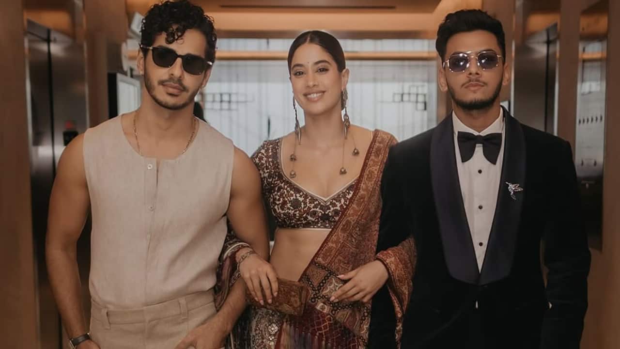Janhvi Kapoor, Ishaan Khatter, and Vishal Jethwa click a happy picture at TIFF 2025 before Homebound premiere