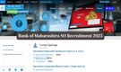 Bank of Maharashtra SO Recruitment 2025: Registration begins for 350 vacancies; link to apply here