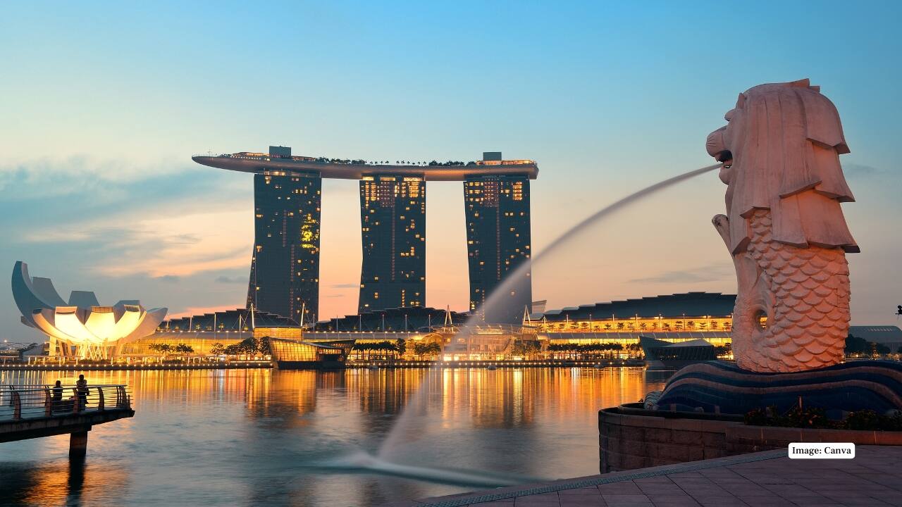 Singapore Singapore, with its colourful culture, neat streets and high-tech skyscrapers, is a destination for Indians on short holidays, family visits and business trips and has landmarks such as Marina Bay Sands and Universal Studios. (Image: Canva)