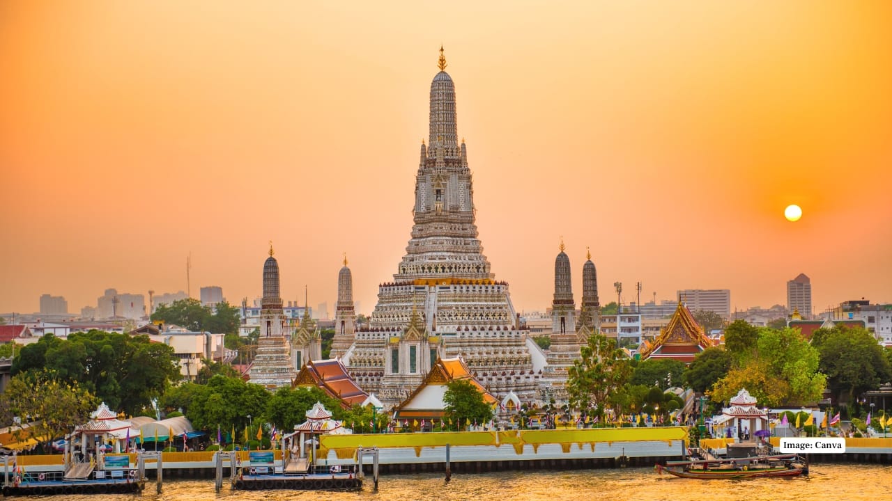 Bangkok The capital of Thailand remains alluring to Indian tourists with its street food, shopping centres, and nightlife. It is one of the places to visit during the 2025 holidays because of its well-known temples and floating markets. (Image: Canva)