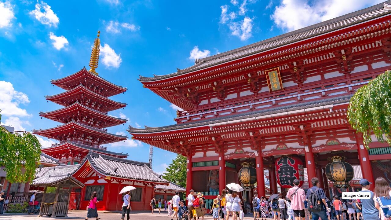 Tokyo The capital of Japan is intriguing in terms of both tradition and technology. Indian tourists are visiting in large numbers with the aim of seeing cherry blossoms, anime culture, and modern shopping streets such as Shibuya and Ginza. (Image: Canva)