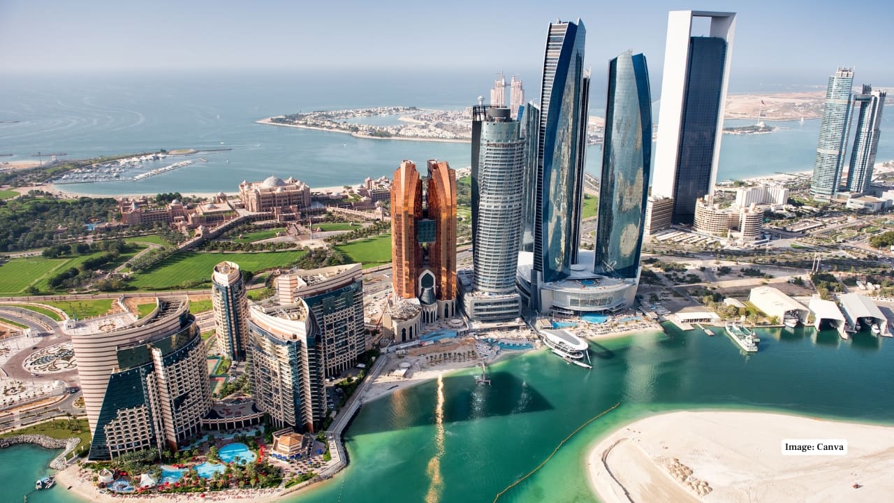 Abu Dhabi The cultural centre of the UAE attracts Indians who explore the city with the Sheikh Zayed Grand Mosque, posh hotels, theme parks, and an expanding art movement. (Image: Canva)