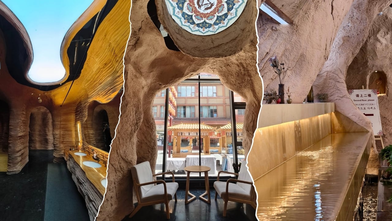 This public restroom in China decorated like an ancient grotto becomes a viral tourist hotspot