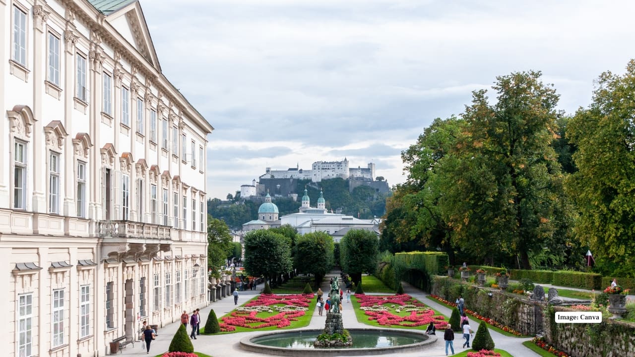 Mirabell Palace - Austria Mirabell Palace was built by Prince-Archbishop Wolf Dietrich in his beloved Salome Alt in Salzburg with Baroque architecture, marble halls and manicured gardens, offering a classic location for love stories and weddings. (Image: Canva)