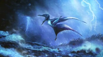 Fossils show two baby Pterodactylus perished in a severe storm. (Image: Artwork by Rudolf Hima)