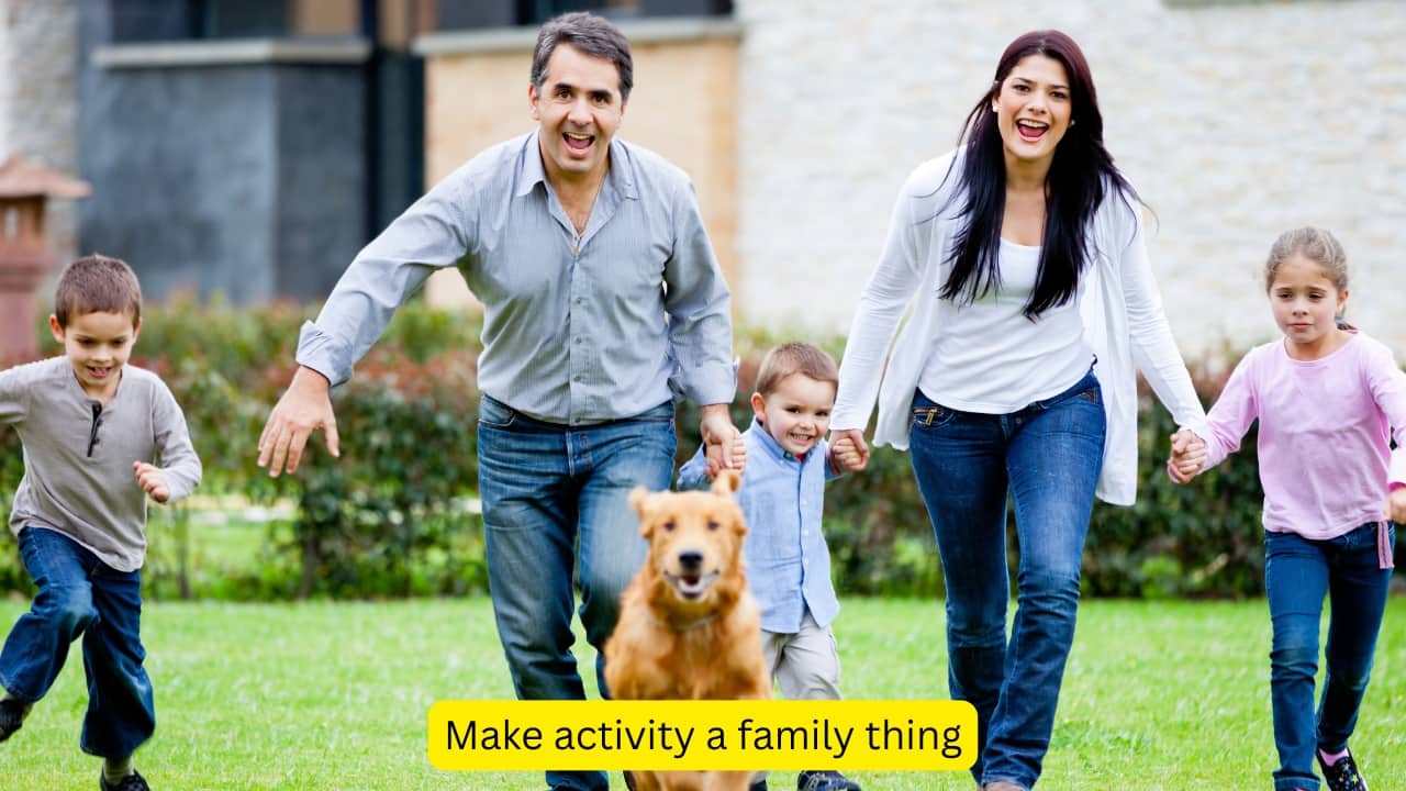 Make activity a family thing Kids are more likely to stay active if the whole family joins in. Take a walk after dinner, go for a weekend cycle, or play a game in the garden. These shared moments build not only fitness but stronger relationships as well. Physical activity may also aid in keeping illnesses away. (Image: Canva)