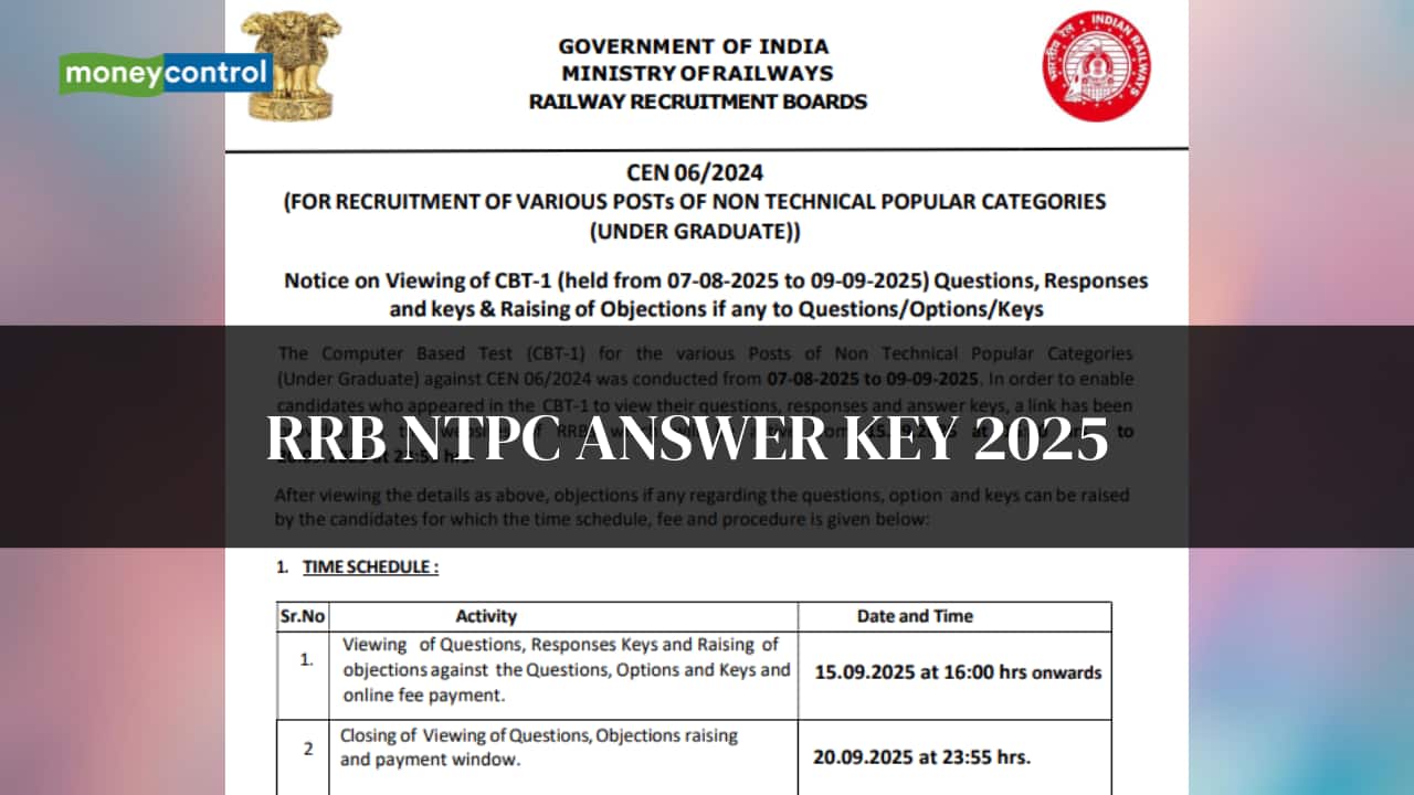 RRB NTPC Answer Key 2025 released for UG level @ rrb.digialm.com, download CBT 1 response sheet here