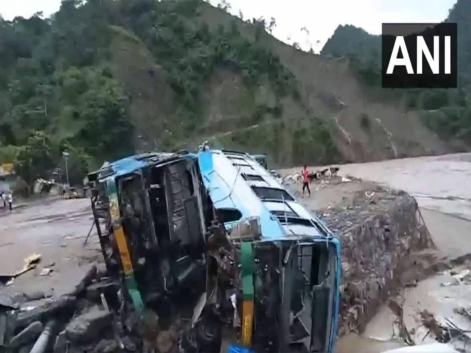 Rains wreak havoc in Himachal; Dharampur bus stand flooded, vehicles swept away