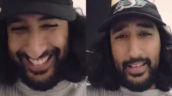 Tesher reacts as Jalebi Baby plays during IND vs PAK Asia Cup