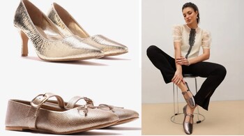 Style tips: Metallic shoes work beautifully with everyday basics yet shine in festive or evening settings (Images: Pair-ie Tales)