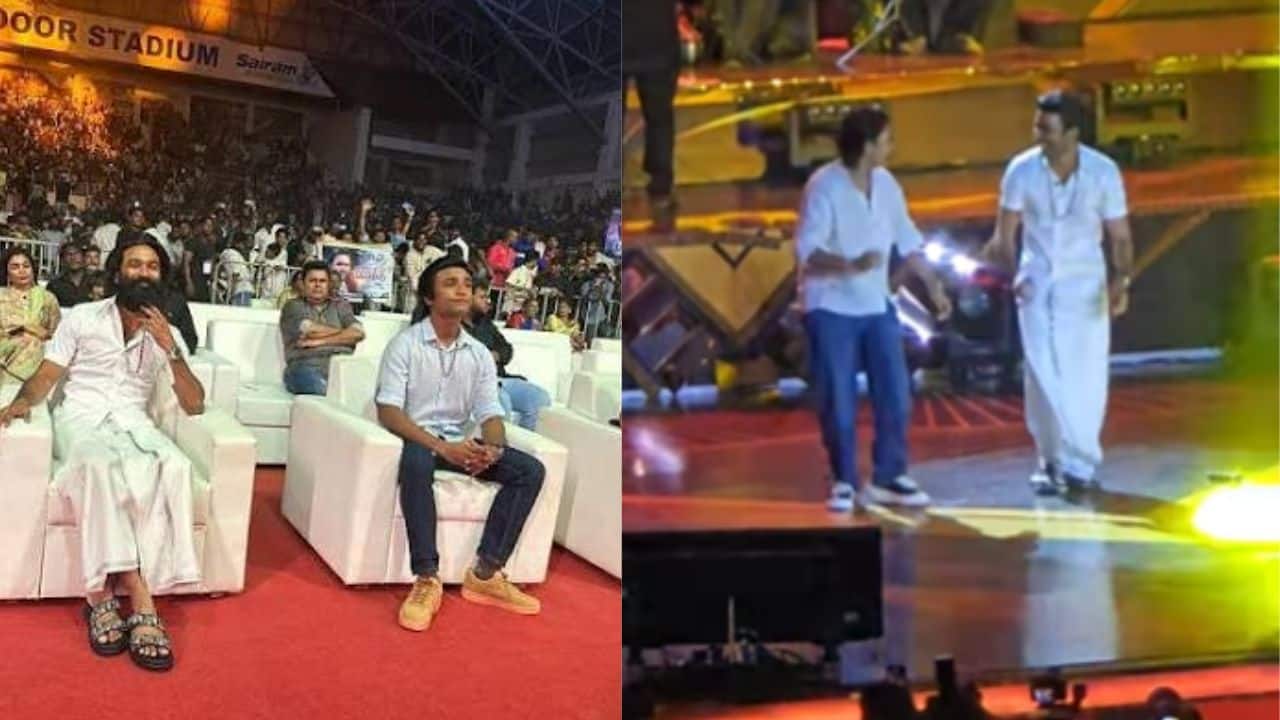 Dhanush dances with son Linga at Idli Kadai audio launch, makes a magical moment