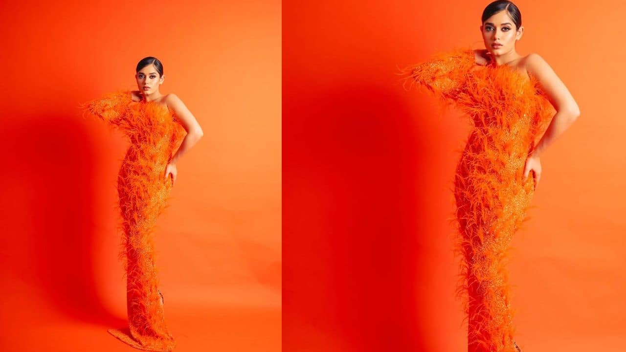 Diva-like beauty  The orange floor-length gown looks nothing less than diva-like. She is totally acing the look. With tassels all over her gown, she looks and gives out vibes that are vibrant and energetic.