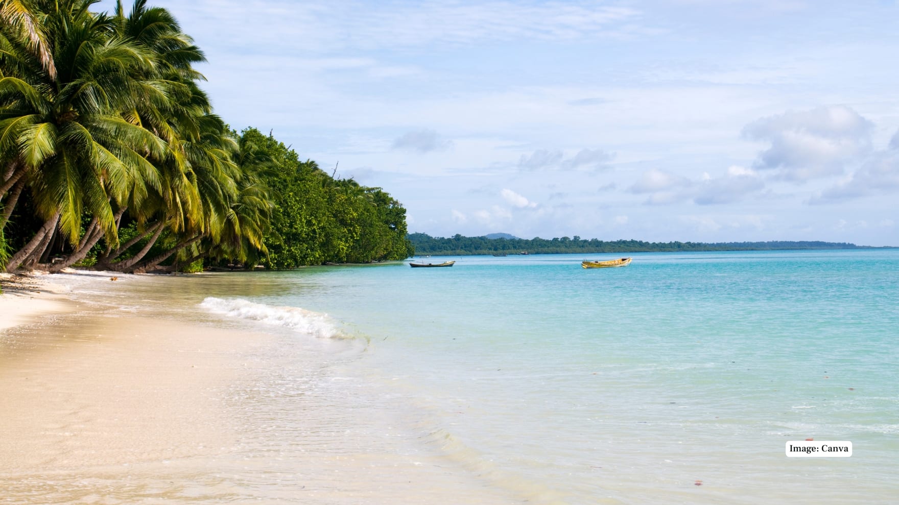 Havelock Island: Radhanagar Beach - India Radhanagar Beach, which is situated in the Andaman Islands, is popular because of the deep blue water, soft sand and calm waves. It is a secluded beach with greenery. (Image: Canva)