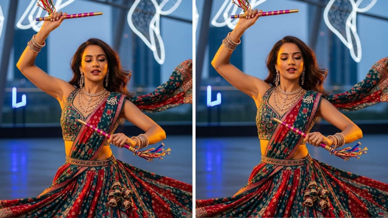 Top Gemini AI prompts for creating chaniya choli looks for Navratri 2025 (Image: Gemini AI)