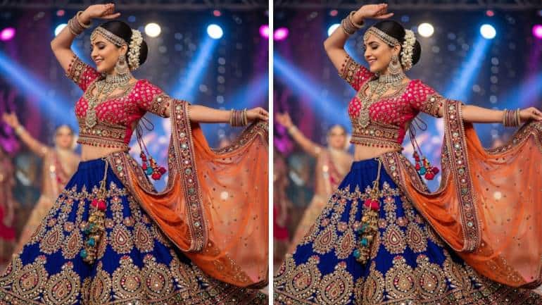 Top Gemini AI prompts for creating chaniya choli looks for Navratri 2025 (Image: Gemini AI)