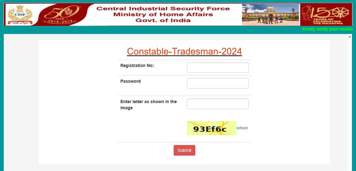 CISF Tradesmen Admit Card 2025 OUT @ cisfrectt.cisf.gov.in; direct link for PET PST hall ticket