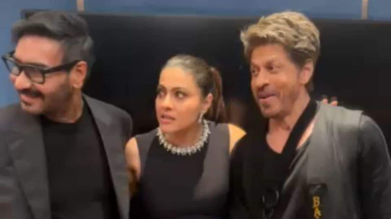 Kajol’s ‘Beep Beep of Bollywood’ joke leaves Shah Rukh Khan in splits: Watch video