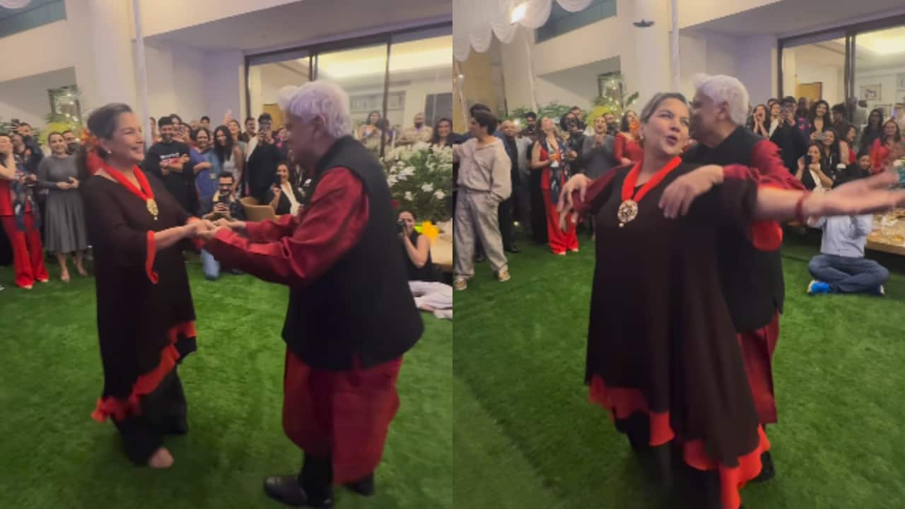 Shabana Azmi dances with Javed Akhtar on ‘Pretty Little Baby’ at her 75th birthday bash, Bollywood stars join celebration