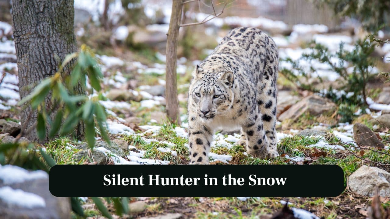Silent Hunter in the Snow: A snow leopard blends seamlessly with snow-covered cliffs, its camouflage rendering it nearly invisible to both prey and humans. (Image: Canva)