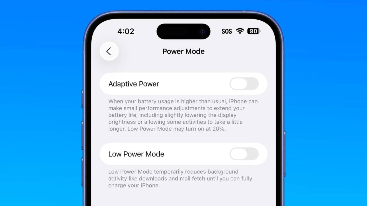 Adaptive power mode In the Battery settings of iOS 26, a new Adaptive Power tool lets you choose between Low Power and Adaptive, which adjusts performance and background activity on an iPhone. So, if you're streaming music at home, the phone will use less power, while during heavy tasks like gaming or recording video, the phone will push performance. Adaptive power mode In the Battery settings of iOS 26, a new Adaptive Power tool lets you choose between Low Power and Adaptive, which adjusts performance and background activity on an iPhone. So, if you're streaming music at home, the phone will use less power, while during heavy tasks like gaming or recording video, the phone will push performance.