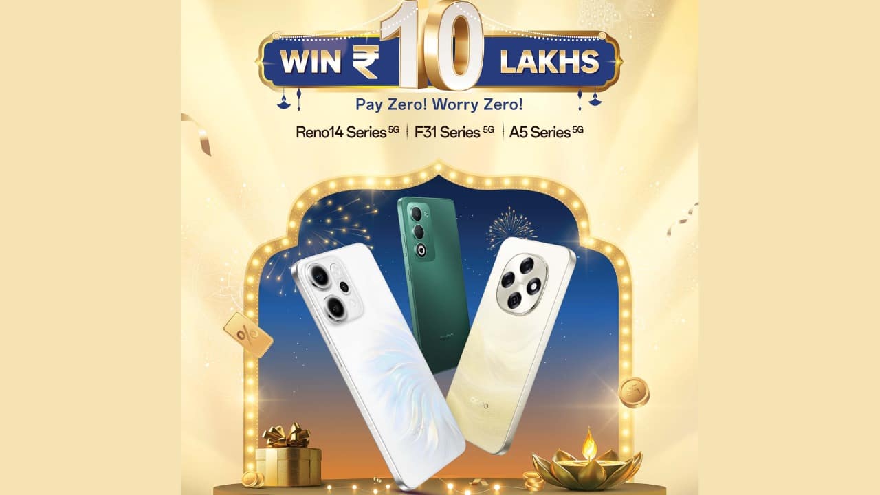 Oppo’s Grand Festive Sale   Oppo India is hosting its Grand Festive Sale in India from September 19 to October 31, 2025. It includes massive discounts, zero down payment offers, interest-free EMIs, and exchange bonuses, with shoppers also getting a shot at winning Rs 10 Lakh cash prizes. Oppo has also partnered with leading banks, including SBI, HDFC Bank, Kotak Mahindra Bank, IDFC First Bank, and more, to provide attractive finance options.