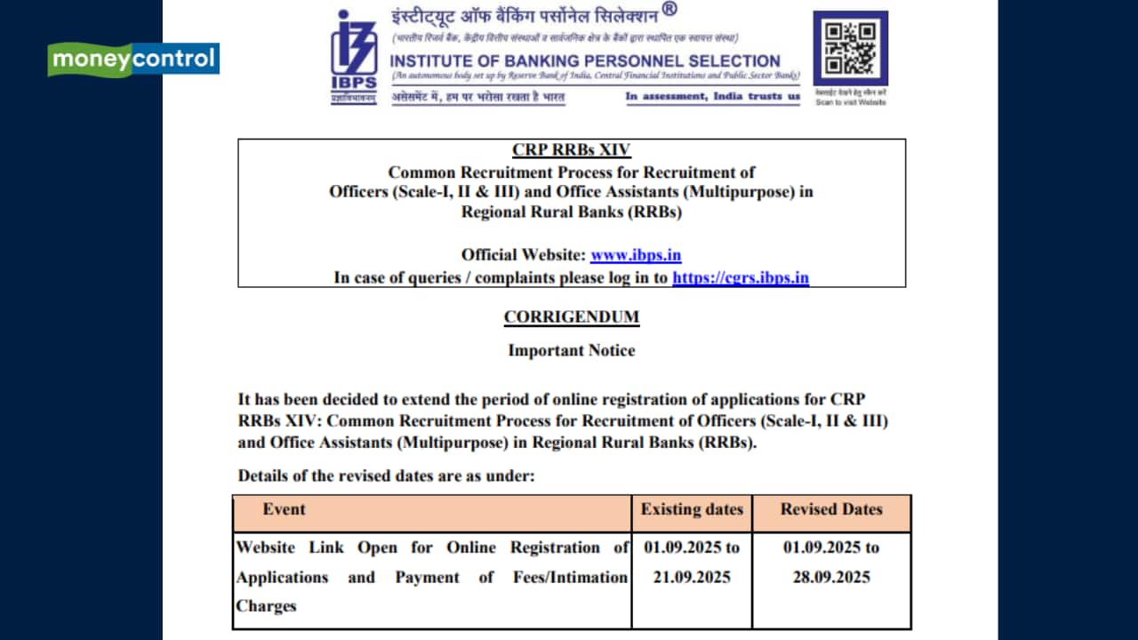 IBPS RRB Clerk, PO 2025 registration extended till September 28, direct link here