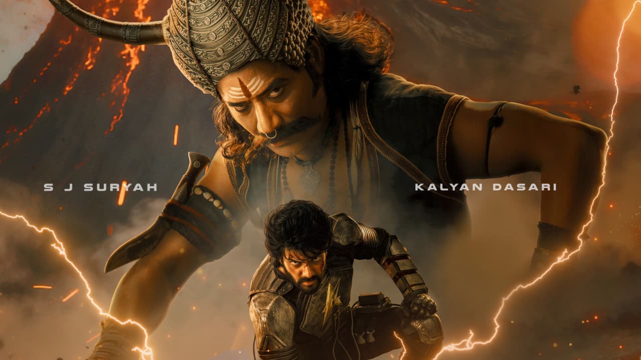 Adhira first look out: SJ Suryah transforms into a merciless demon to face off against superhero Kalyan Dasari in upcoming epic