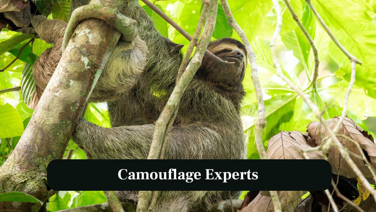 2. Camouflage Experts: Their fur hosts algae and insects, helping sloths blend seamlessly into rainforest canopies and avoid predators. (Image: Canva)