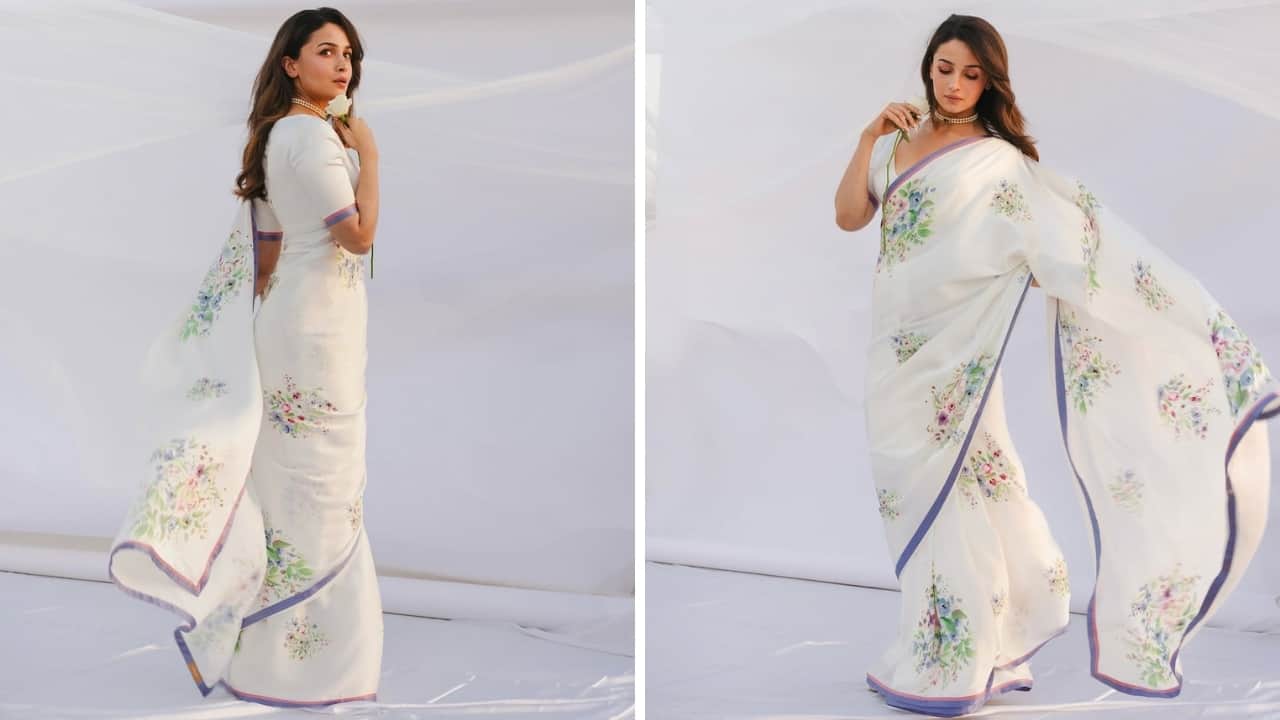 Alia Bhatt in white sareee (Images: @aliaabhatt/Instagram)