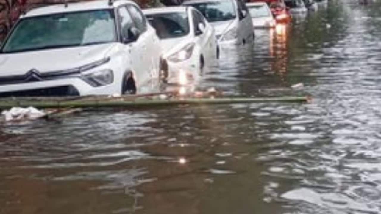 Kolkata rain in pics: Puja pandals submerged, cars stranded on Navratri 2nd day