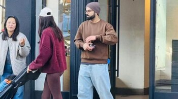 As per several photos circulating online on social media, Anushka Sharma and Virat Kohli were seen taking a casual walk with their son Akaay on the streets of London.