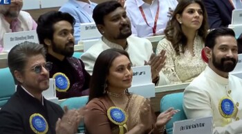 Rani Mukerji attends 71st National awards with Shah Rukh Khan and Vikrant Massey