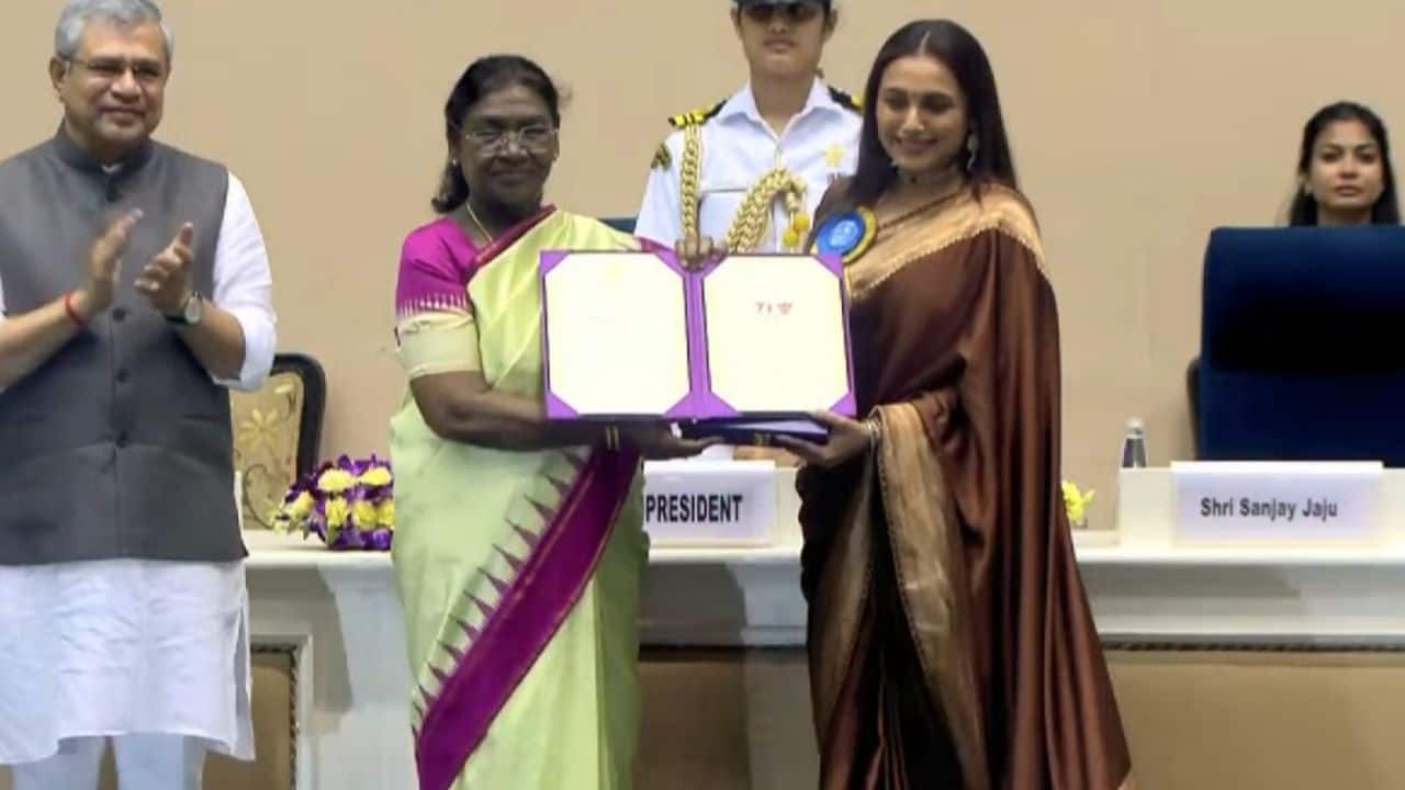 Rani Mukerji receives Best Actress National Film Award at the 71st National Film Awards ceremony