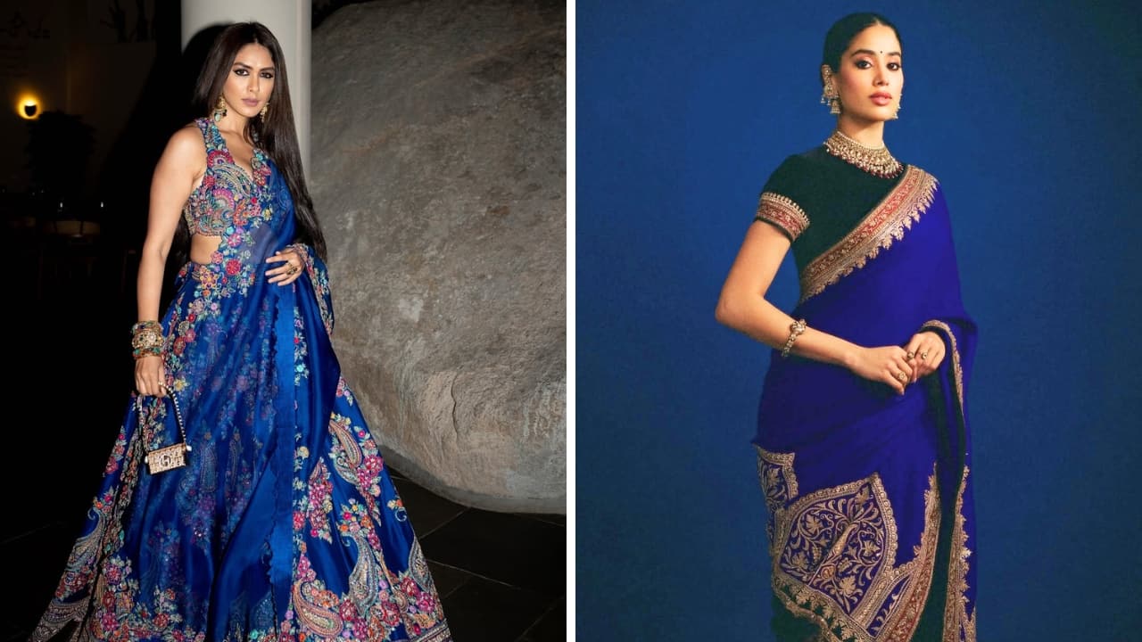 Navratri 2025 Day 3 colour: Style cues from Bollywood celebs’ blue saree and suit looks