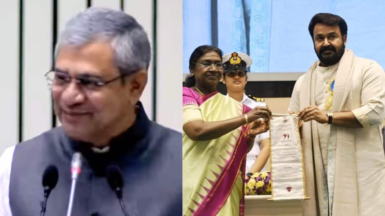 IT minister Ashwini Vaishnaw calls Malayalam star Mohanlal the “real OG” at 71st National Awards, watch here